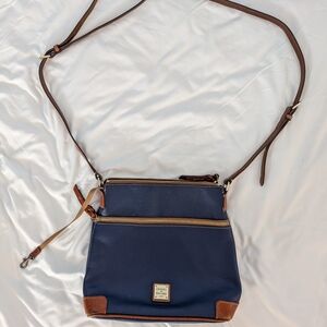Dooney & Bourke Navy and Brown Crossbody Bag